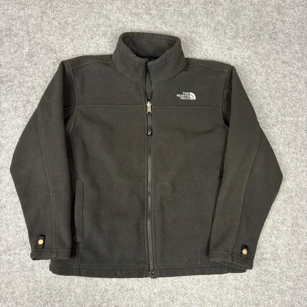 The North Face Mens Black Full Zip Fleece Jacket Mock Neck M/M 10/12 Outdoor